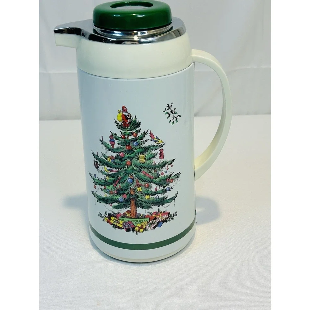 Spode Christmas Tree Santa Carafe Thermos Hot Coffee Tea Cocoa
